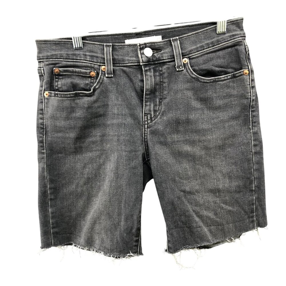 Lev's Mid Rise Boyfriend Cut Off Jean Shorts Womens Size 27 Black Wash‎ Modest